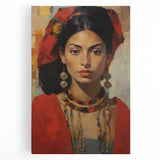 Electric Portrait Wall Art: Vibrant Woman in Bold Modern Decor