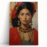 Electric Portrait Wall Art: Vibrant Woman in Bold Modern Decor