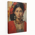Electric Portrait Wall Art: Vibrant Woman in Bold Modern Decor