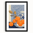 Electric Blue and Orange Citrus Canvas - Modern Electric Wall Decor