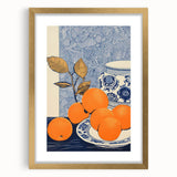Electric Blue and Orange Citrus Canvas - Modern Electric Wall Decor