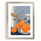 Electric Blue and Orange Citrus Canvas - Modern Electric Wall Decor