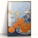 Electric Blue and Orange Citrus Canvas - Modern Electric Wall Decor