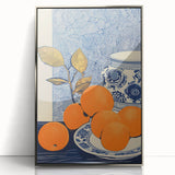 Electric Blue and Orange Citrus Canvas - Modern Electric Wall Decor