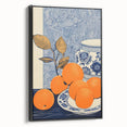Electric Blue and Orange Citrus Canvas - Modern Electric Wall Decor