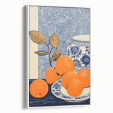 Electric Blue and Orange Citrus Canvas - Modern Electric Wall Decor