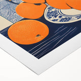 Electric Blue and Orange Citrus Canvas - Modern Electric Wall Decor