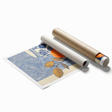 Electric Blue and Orange Citrus Canvas - Modern Electric Wall Decor