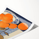 Electric Blue and Orange Citrus Canvas - Modern Electric Wall Decor