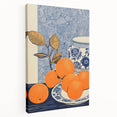 Electric Blue and Orange Citrus Canvas - Modern Electric Wall Decor
