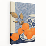 Electric Blue and Orange Citrus Canvas - Modern Electric Wall Decor