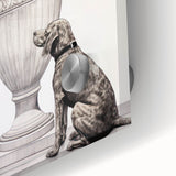 Modern Electric Wall Art: Classic Vase with Bold Floral and Dog Design