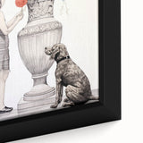 Modern Electric Wall Art: Classic Vase with Bold Floral and Dog Design