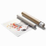 Modern Electric Wall Art: Classic Vase with Bold Floral and Dog Design