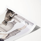 Modern Electric Wall Art: Classic Vase with Bold Floral and Dog Design