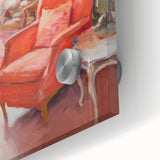 Electric Wall Art: Cozy Living Room Interior in Vibrant Modern Decor