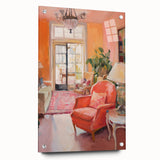 Electric Wall Art: Cozy Living Room Interior in Vibrant Modern Decor