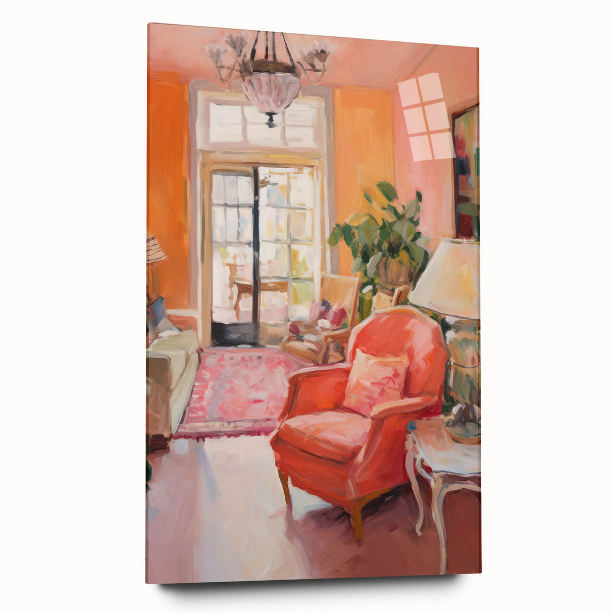Electric Wall Art: Cozy Living Room Interior in Vibrant Modern Decor