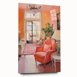 Electric Wall Art: Cozy Living Room Interior in Vibrant Modern Decor