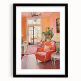 Electric Wall Art: Cozy Living Room Interior in Vibrant Modern Decor