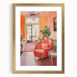 Electric Wall Art: Cozy Living Room Interior in Vibrant Modern Decor