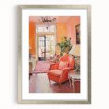 Electric Wall Art: Cozy Living Room Interior in Vibrant Modern Decor