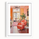 Electric Wall Art: Cozy Living Room Interior in Vibrant Modern Decor