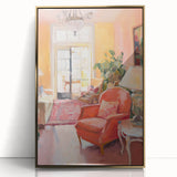 Electric Wall Art: Cozy Living Room Interior in Vibrant Modern Decor