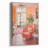 Electric Wall Art: Cozy Living Room Interior in Vibrant Modern Decor