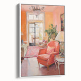 Electric Wall Art: Cozy Living Room Interior in Vibrant Modern Decor