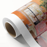 Electric Wall Art: Cozy Living Room Interior in Vibrant Modern Decor