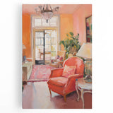 Electric Wall Art: Cozy Living Room Interior in Vibrant Modern Decor