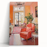 Electric Wall Art: Cozy Living Room Interior in Vibrant Modern Decor