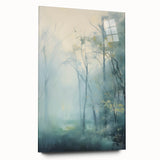 Electric Forest Wall Art: Serene Misty Landscape in Modern Decor
