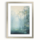 Electric Forest Wall Art: Serene Misty Landscape in Modern Decor