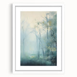 Electric Forest Wall Art: Serene Misty Landscape in Modern Decor