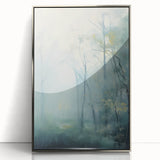 Electric Forest Wall Art: Serene Misty Landscape in Modern Decor