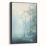 Electric Forest Wall Art: Serene Misty Landscape in Modern Decor