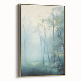 Electric Forest Wall Art: Serene Misty Landscape in Modern Decor