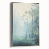 Electric Forest Wall Art: Serene Misty Landscape in Modern Decor