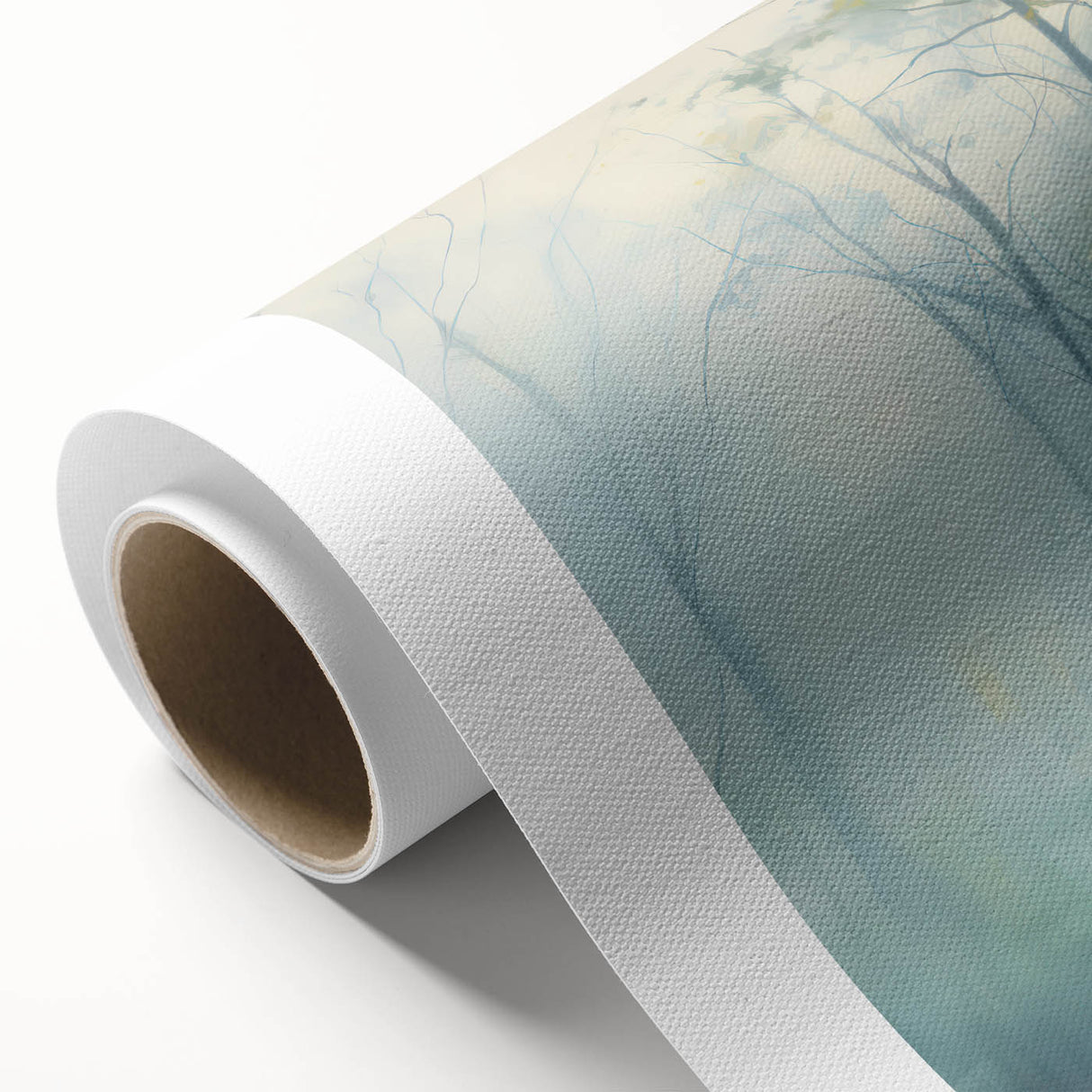 Electric Forest Wall Art: Serene Misty Landscape in Modern Decor