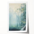 Electric Forest Wall Art: Serene Misty Landscape in Modern Decor