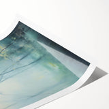Electric Forest Wall Art: Serene Misty Landscape in Modern Decor
