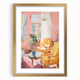 Electric Wall Art: Vibrant Interior with Yellow Chairs in Modern Decor