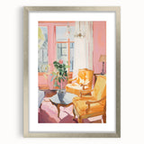 Electric Wall Art: Vibrant Interior with Yellow Chairs in Modern Decor