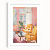 Electric Wall Art: Vibrant Interior with Yellow Chairs in Modern Decor