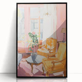 Electric Wall Art: Vibrant Interior with Yellow Chairs in Modern Decor