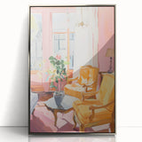 Electric Wall Art: Vibrant Interior with Yellow Chairs in Modern Decor