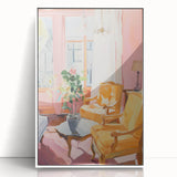 Electric Wall Art: Vibrant Interior with Yellow Chairs in Modern Decor