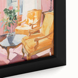 Electric Wall Art: Vibrant Interior with Yellow Chairs in Modern Decor